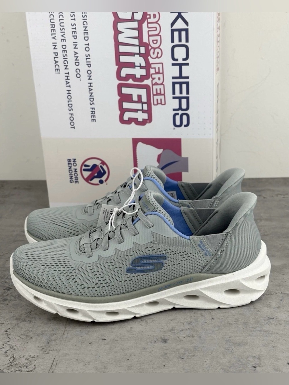 Skechers Women's Slip On Hands Free Swift Fit Shoes Size 8.5 Gray Comfort New